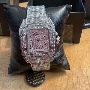 Brand New Silver tone Crystal-Embellished Watch